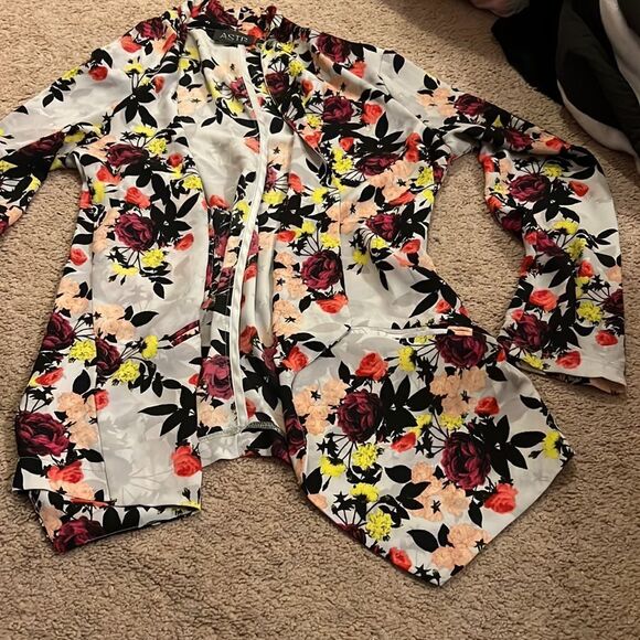ASTR floral open front cardigan S - Picture 3 of 6